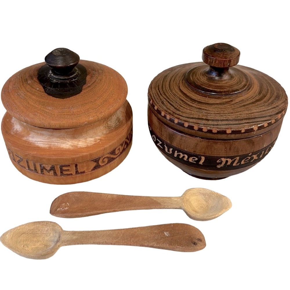 Hand Carved Wooden Bowls Spoons Mexico
